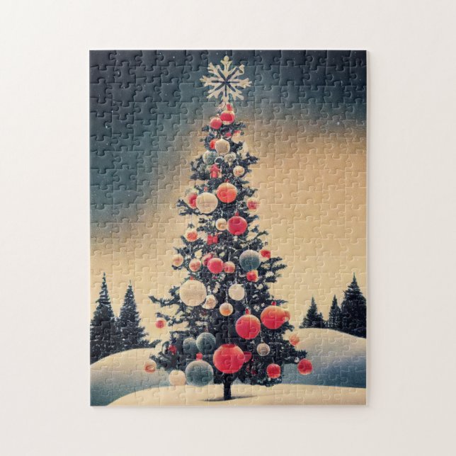 Vintage Christmas Tree Jigsaw Puzzle (Vertical)