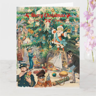 Vintage christmas Tree Lithographic   Card