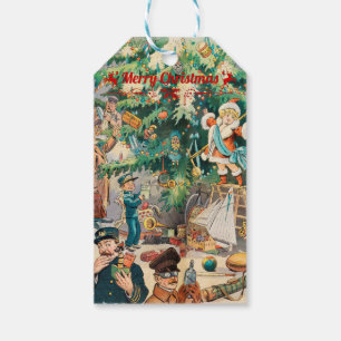 Vintage christmas Tree Lithographic   Gift Tags