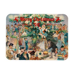 Vintage christmas Tree Lithographic Magnet