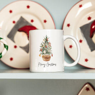 Vintage Christmas Tree   Merry Christmas  Coffee Mug