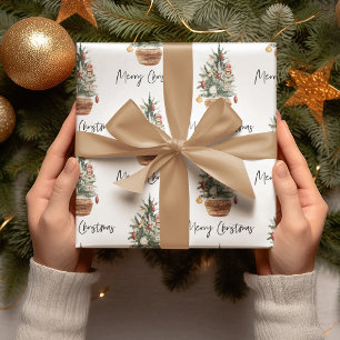 Vintage Christmas Tree Merry Christmas Wrapping Paper