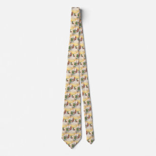Vintage Christmas Tree on a Snowy Winter Road Tie