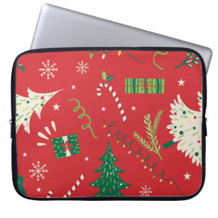 Vintage Christmas tree: ornamental design. Laptop Sleeve