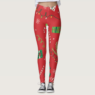 Vintage Christmas tree: ornamental design. Leggings