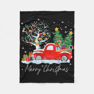 Vintage Christmas Tree Pajama Family Xmas  Fleece Blanket