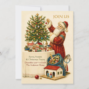 Vintage Christmas Tree Party Invitation