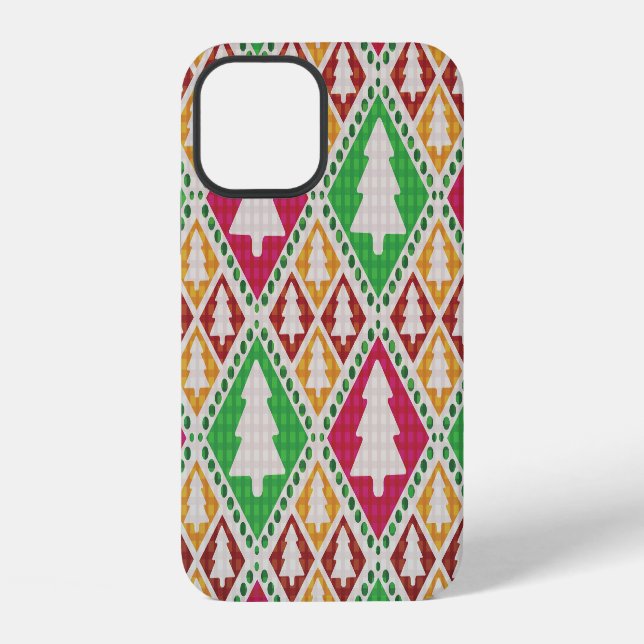 Vintage Christmas Tree Pattern. iPhone Case (Back)