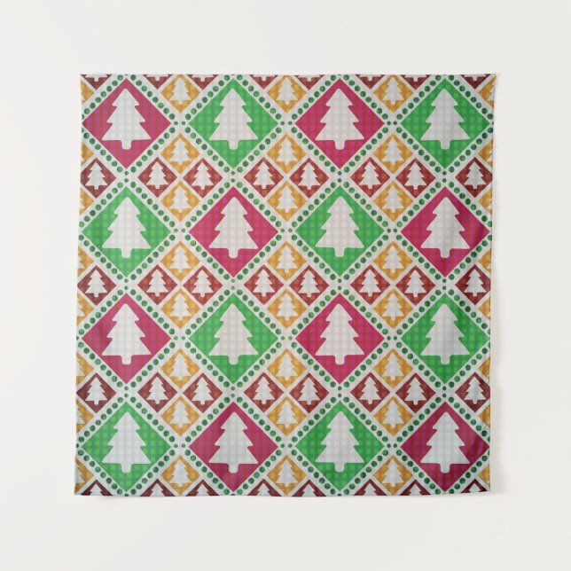 Vintage Christmas Tree Pattern. Tapestry (Front)