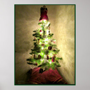 Vintage Christmas Tree Poster