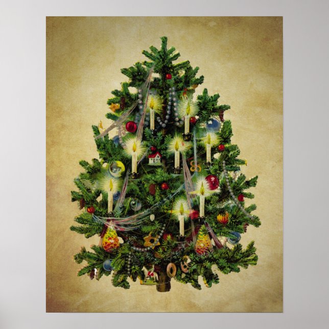 vintage christmas tree poster (Front)