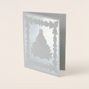 Vintage Christmas Tree Silver Foil Card
