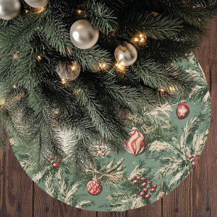 Vintage Christmas Tree Skirt   Retro Ornaments