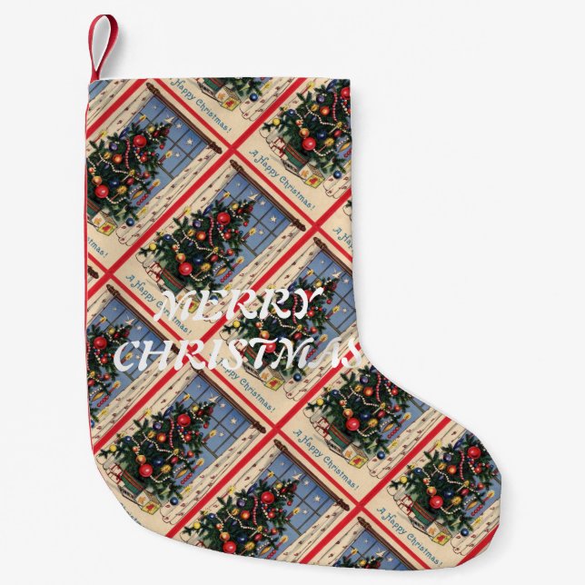 Vintage Christmas Tree Stocking (Front)