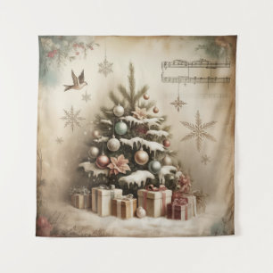 Vintage Christmas Tree Tapestry