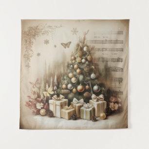 Vintage Christmas Tree Tapestry