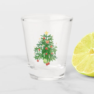 Vintage Christmas Tree with a Star & Heart Cookie Shot Glass
