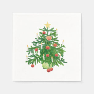Vintage Christmas Tree with a Star Napkin