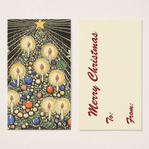 Vintage Christmas, Tree with Candles and a Star