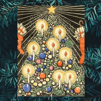 Vintage Christmas, Tree with Candles and a Star Poster