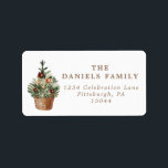 Vintage Christmas Tree With Ornaments  Label<br><div class="desc">Vintage Christmas Tree With Ornaments Address Label</div>