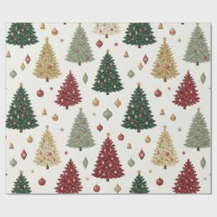 Vintage Christmas Tree Wrapping Paper