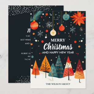 Vintage Christmas Trees Business Holiday Card