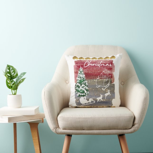Vintage Christmas trees  Cushion (Chair)