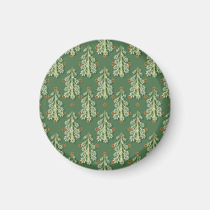 Vintage Christmas Trees Illustration Pattern Magnet