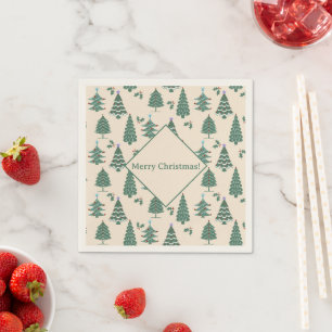 Vintage Christmas Trees  Napkin