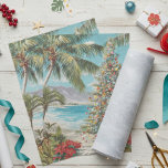 Vintage Christmas Tropical Beach Palm Tree Tissue Paper<br><div class="desc">This design may be personalised by choosing the Edit Design option. You may also transfer onto other items. Contact me at colorflowcreations@gmail.com or use the chat option at the top of the page if you wish to have this design on another product or need assistance. See more of my designs...</div>