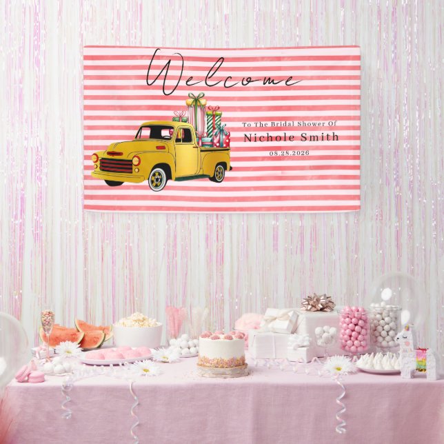Vintage Christmas Truck Bridal Shower Welcome Sign (Party)