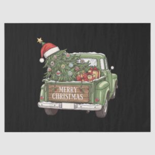 Vintage Christmas Truck Merry Christmas Men Women  Tissue Paper