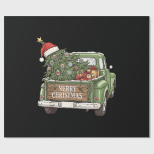 Vintage Christmas Truck Merry Christmas Men Women  Wrapping Paper