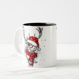 Vintage Christmas Two-Tone Coffee Mug