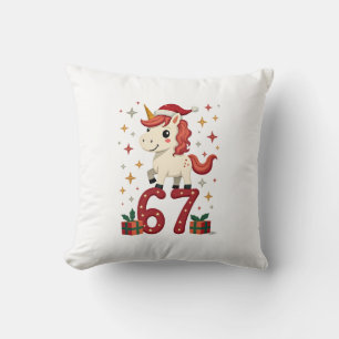 Vintage Christmas Unicorn 67 Cute Holiday Dabbing Cushion