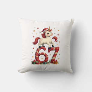 Vintage Christmas Unicorn 67 Cute Holiday Dabbing Cushion