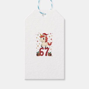 Vintage Christmas Unicorn 67 Cute Holiday Dabbing Gift Tags