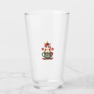 Vintage Christmas Unicorn in Merry Christmas Mug C Glass