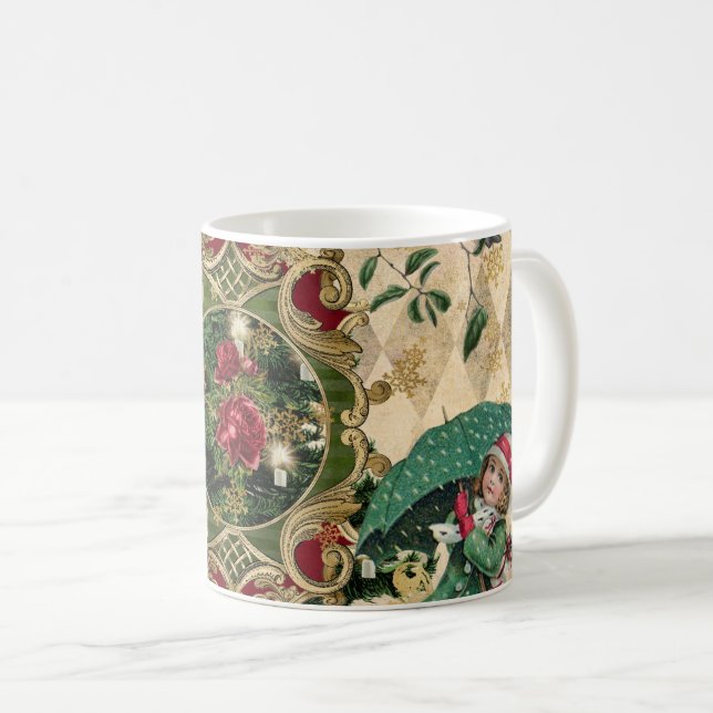 Vintage Christmas Unique Classic Mug (Front Right)