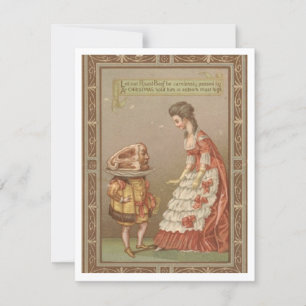 Vintage Christmas Unique Girl Holiday Card