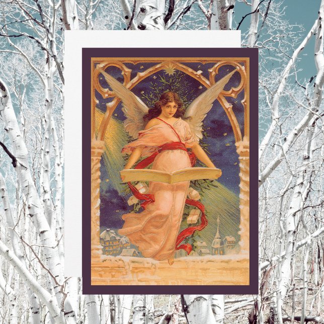 Vintage Christmas Victorian Angel Bible Invitation (Creator Uploaded)