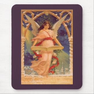 Vintage Christmas, Victorian Angel Reading Bible Mouse Mat
