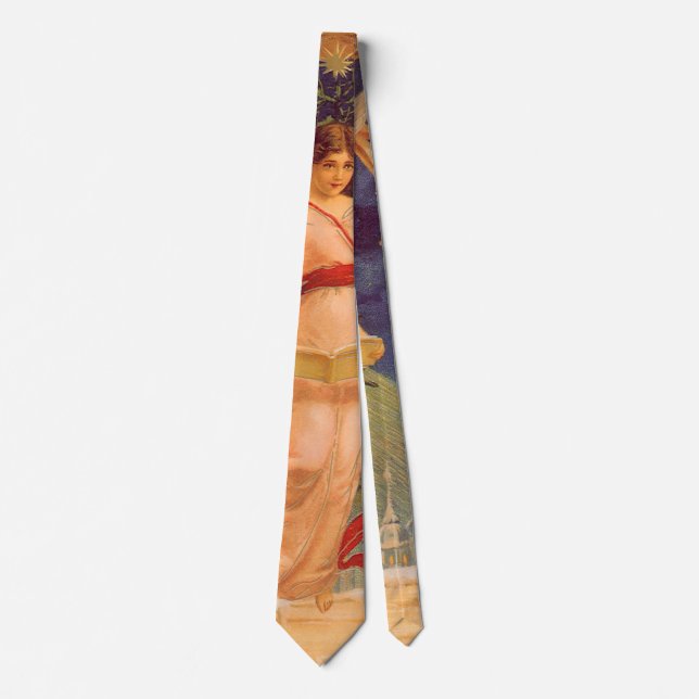 Vintage Christmas, Victorian Angel Reading Bible Tie (Front)