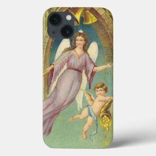 Vintage Christmas, Victorian Angel with Cherub iPhone 13 Case