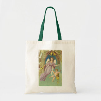 Vintage Christmas, Victorian Angel with Cherub Tote Bag