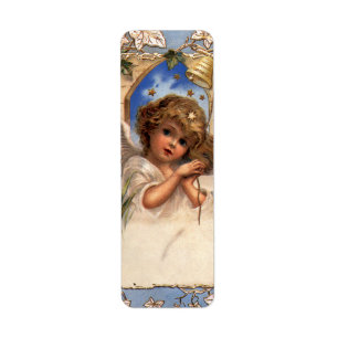 Vintage Christmas, Victorian Angel with Gold Bells