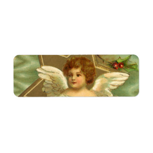 Vintage Christmas, Victorian Angel with Gold Stars
