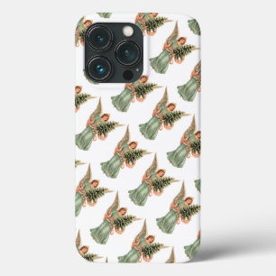 Vintage Christmas, Victorian Angel with Tree iPhone 13 Pro Case
