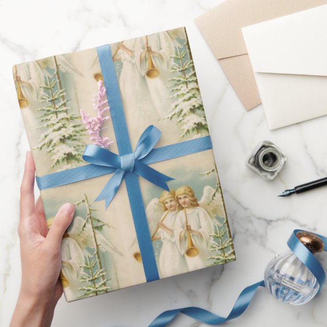 Vintage Christmas Victorian angels custom Wrapping Paper (Gifting)